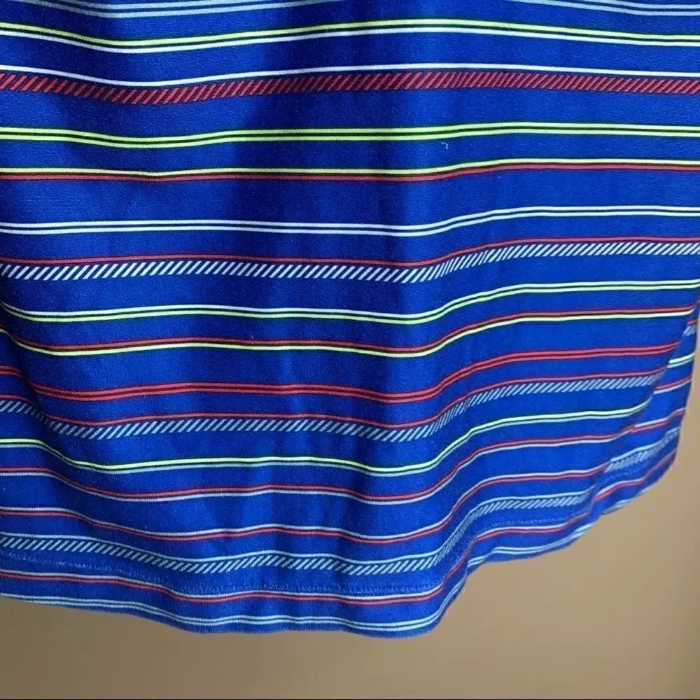 Nike blue racer back medium workout stripes top